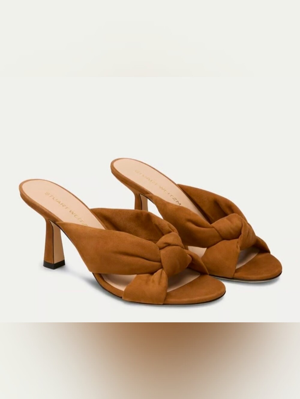 Stuart Weitzman Soplaya Suede Slide Sandal 75 Size 5 NWT Quiet Luxury Office